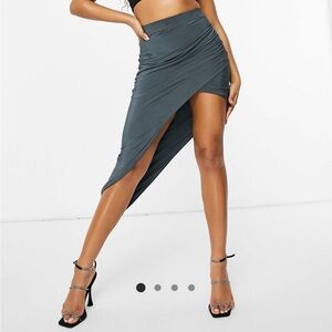 Elegant Dark Gray Wrap Dress